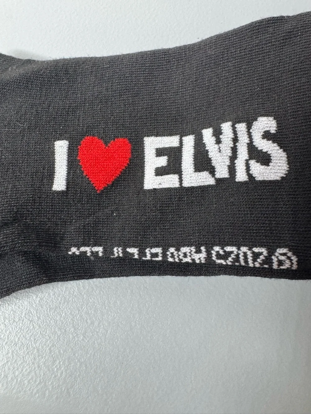 Elvis Presley Black 'I ♥ Elvis' I love Elvis Crew Socks icon nostalgic unisex